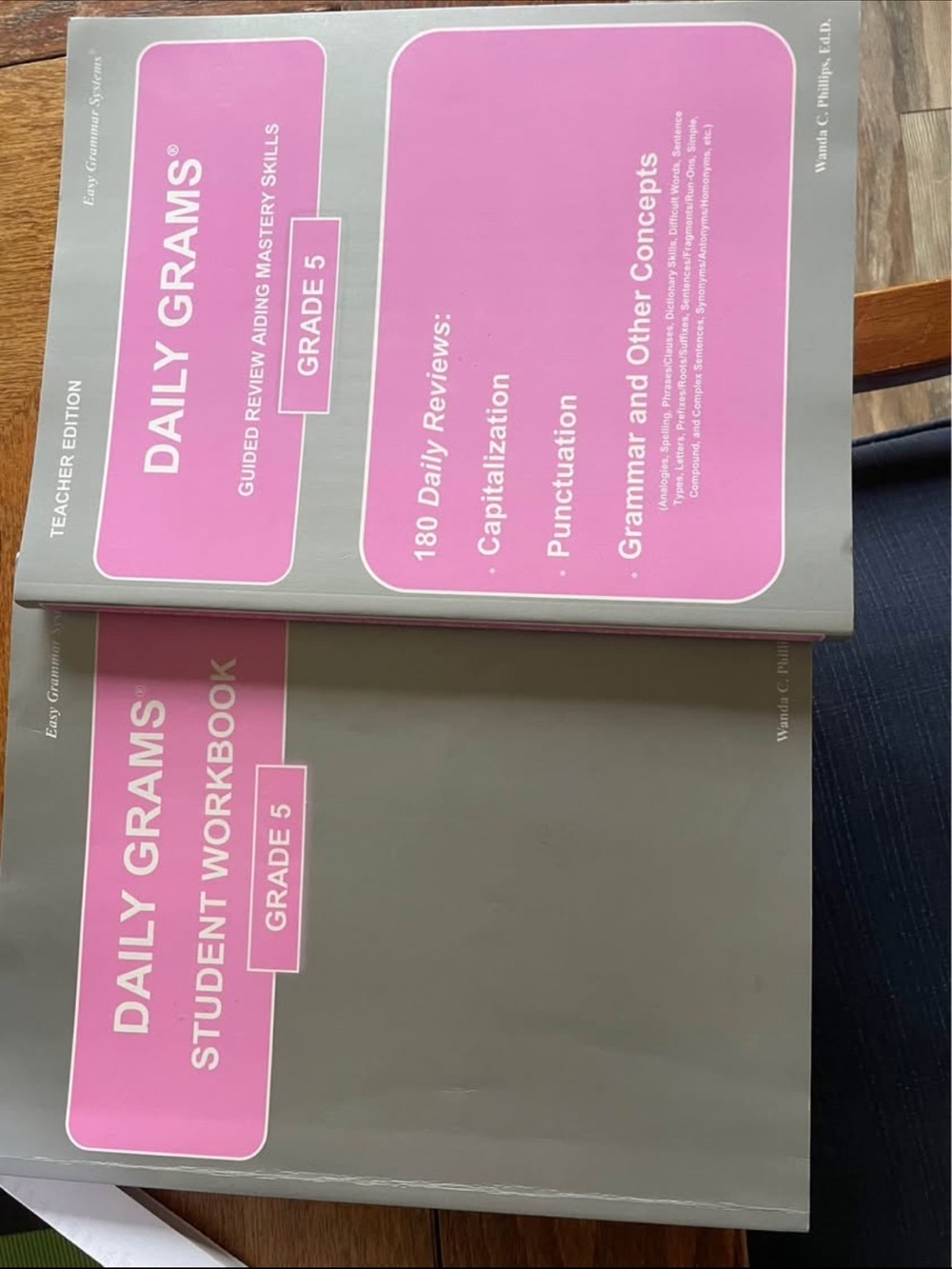 Daily Grams Grade 5 Student Workbook & Teacher Edition - Pink